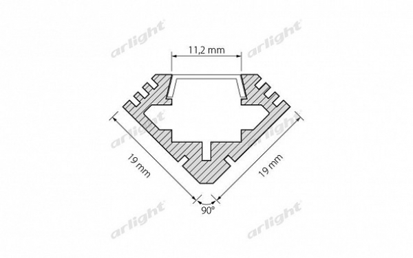 Профиль PDS45-T-2000 ANOD White