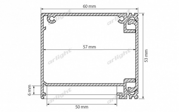 Профиль BOX60-SIDE-2000 ANOD