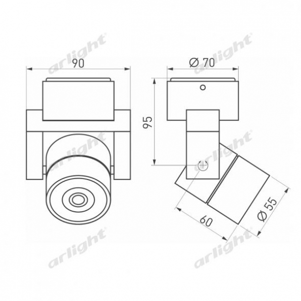 Светильник SP-UNO-R55-5W Warm3000 (WH, 24 deg)