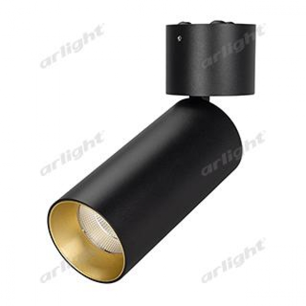 Светильник SP-POLO-SURFACE-FLAP-R65-8W Day4000 (BK-GD, 40 deg)