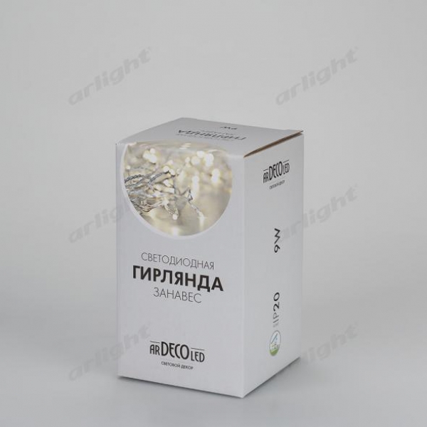 Светодиодная гирлянда ARD-CURTAIN-HOME-1000x1500-CLEAR-96LED White (230V, 6W)