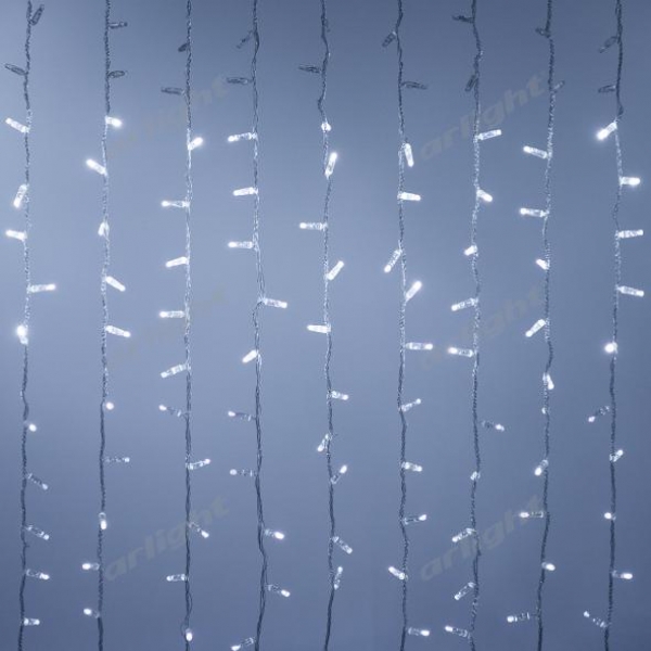 Светодиодная гирлянда ARD-CURTAIN-CLASSIC-2000x6000-CLEAR-1500LED-WATERFALL White (230V, 180W)