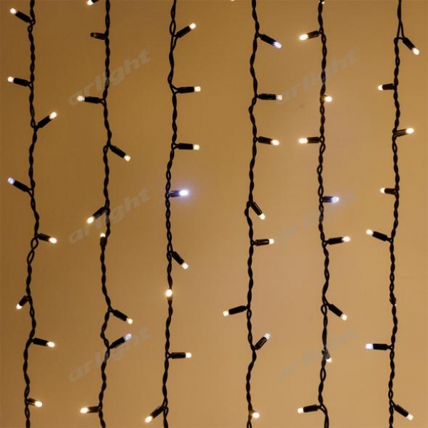 Светодиодная гирлянда ARD-CURTAIN-PRO-2000x3000-BLACK-760LED-FLASH WARM/WHITE (230V, 70W)