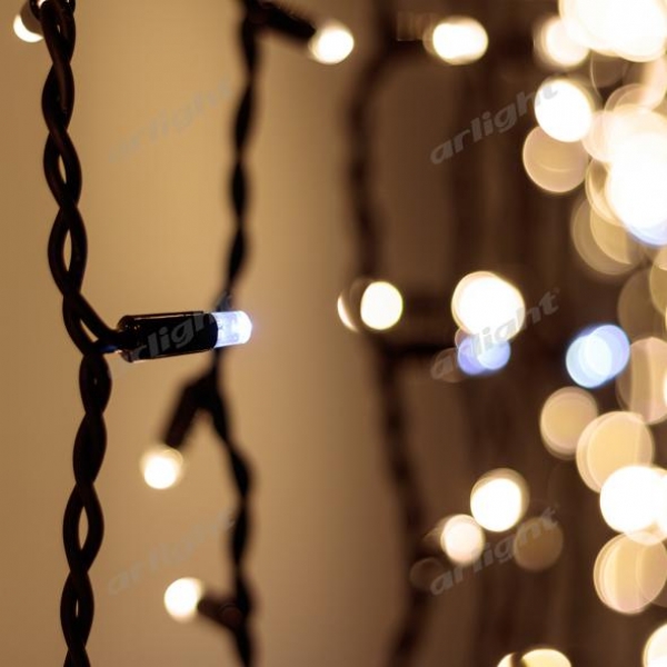 Светодиодная гирлянда ARD-CURTAIN-PRO-2000x3000-BLACK-760LED-FLASH WARM/WHITE (230V, 70W)