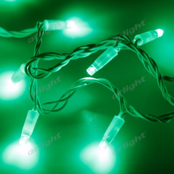 Светодиодная гирлянда ARD-STRING-CLASSIC-10000-WHITE-100LED-STD GREEN (230V, 7W)