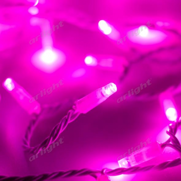 Светодиодная гирлянда ARD-STRING-CLASSIC-10000-WHITE-100LED-STD PINK (230V, 7W)