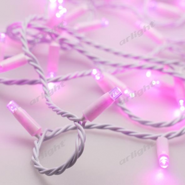 Светодиодная гирлянда ARD-STRING-CLASSIC-10000-WHITE-100LED-STD PINK (230V, 7W)