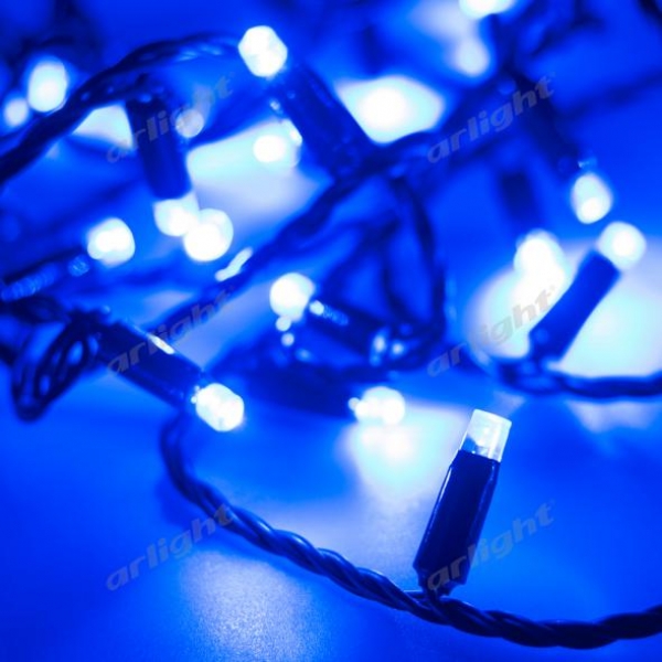 Светодиодная гирлянда ARD-STRING-CLASSIC-10000-BLACK-100LED-STD BLUE (230V, 7W)