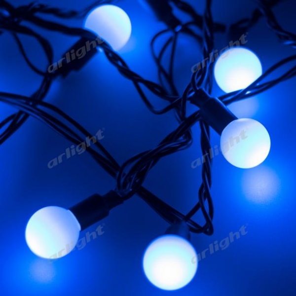 Светодиодная гирлянда ARD-BALL-CLASSIC-D23-20000-BLACK-160LED BLUE (230V, 7W)