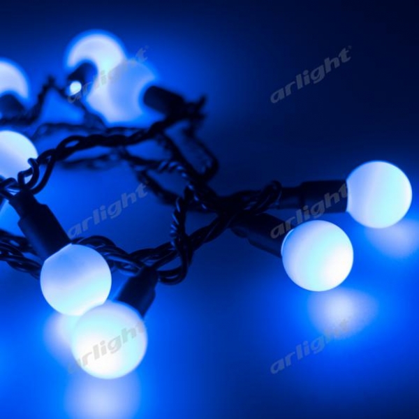 Светодиодная гирлянда ARD-BALL-CLASSIC-D23-20000-BLACK-160LED BLUE (230V, 7W)