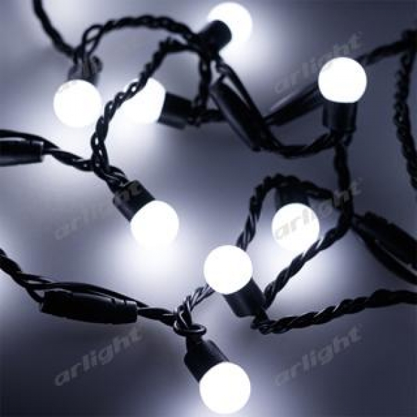 Светодиодная гирлянда ARD-BALL-CLASSIC-D17.5-20000-BLACK-200LED WHITE (230V, 14W)