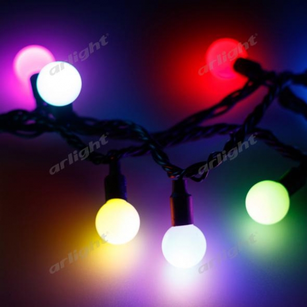 Светодиодная гирлянда ARD-BALL-PRO-D23-20000-BLACK-160LED RGB (230V, 14W)