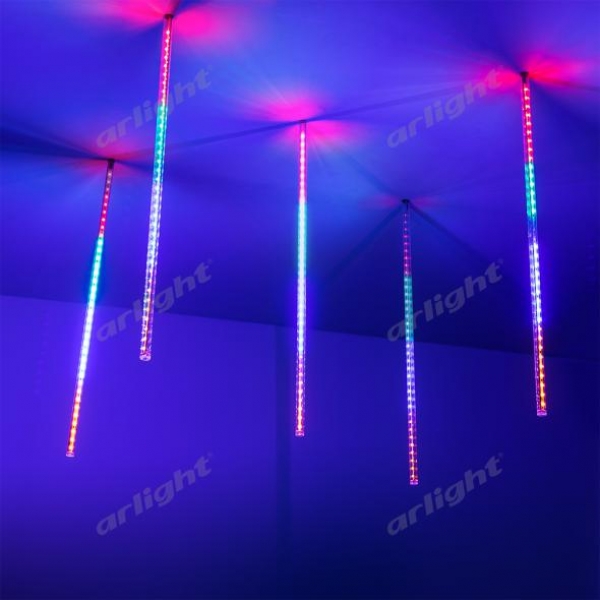 Светодиодная гирлянда ARD-ICEFALL-CLASSIC-D12-500-5PCS-CLEAR-72LED-LIVE RGB (230V, 6W)